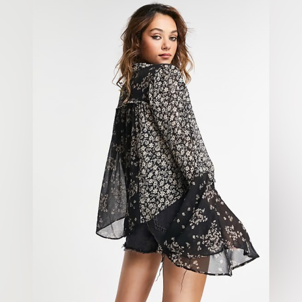 NWT Free People Serena Printed Blouse - Size XS